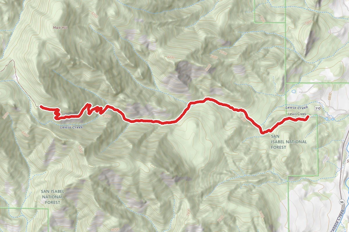 Lewis Creek Trail via Route 96