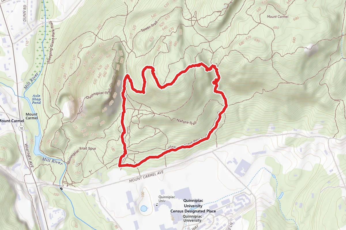 Sleeping Giant Yellow, Red Triangle and White Trail Loop