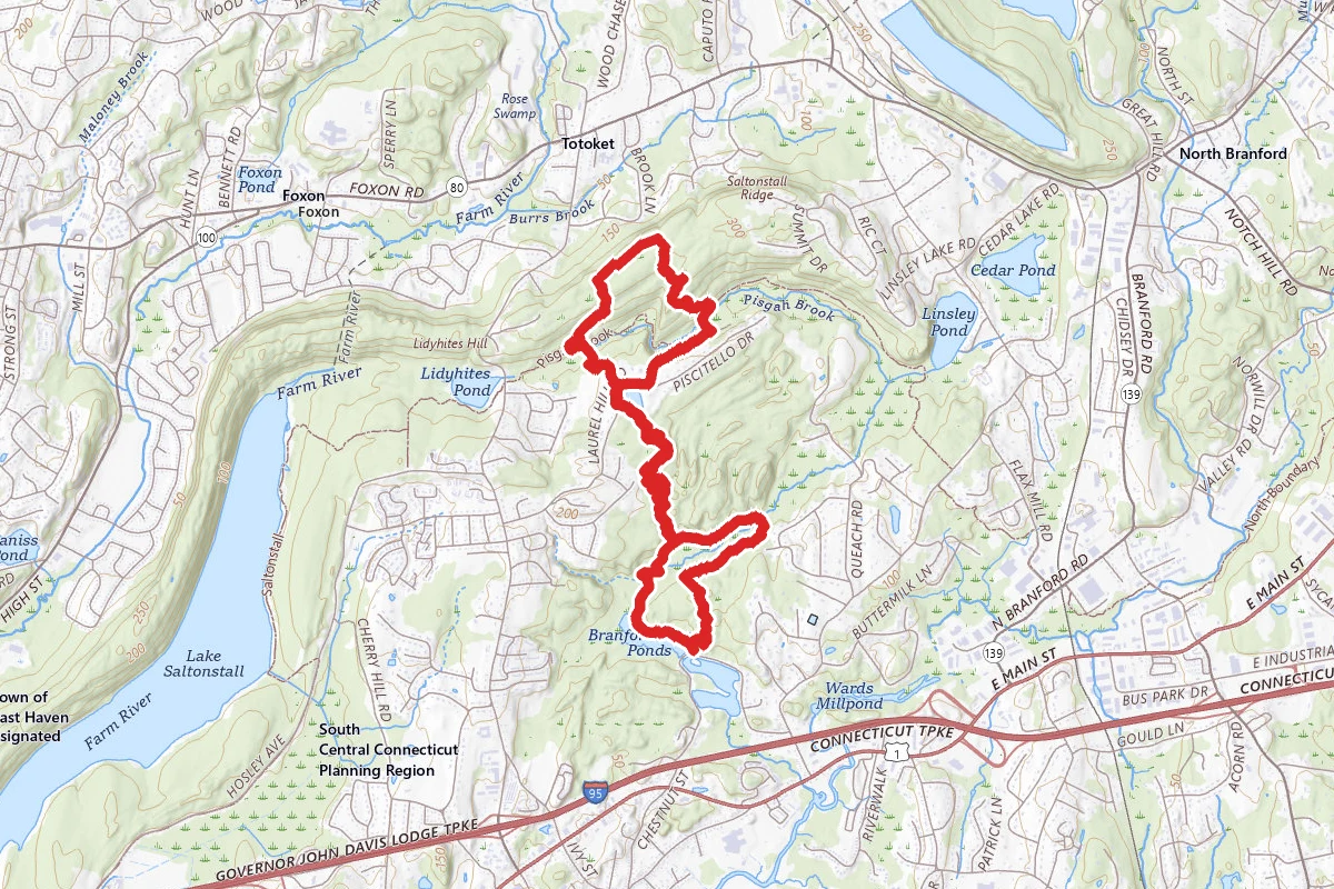 Branford Supply Pond and Saltonstall Mountain Preserve Loop