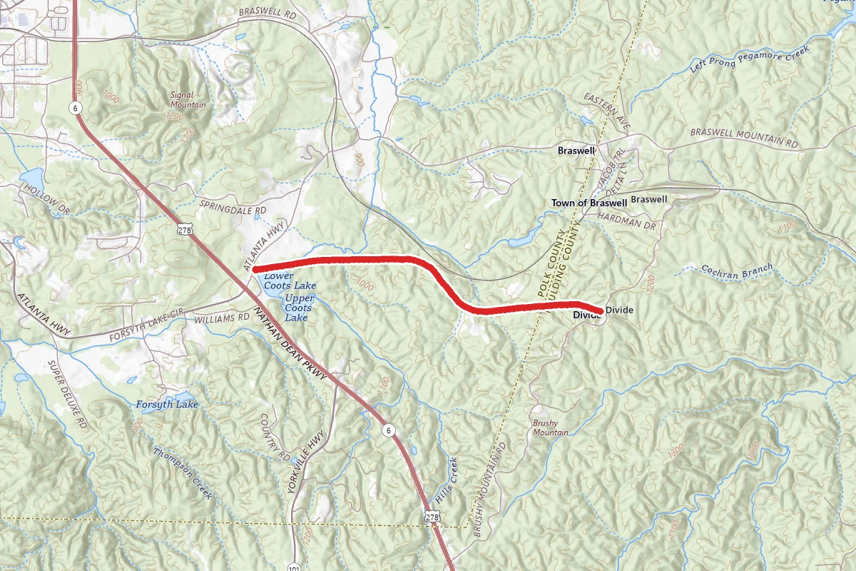 Silver Comet Trail from Coots Lake