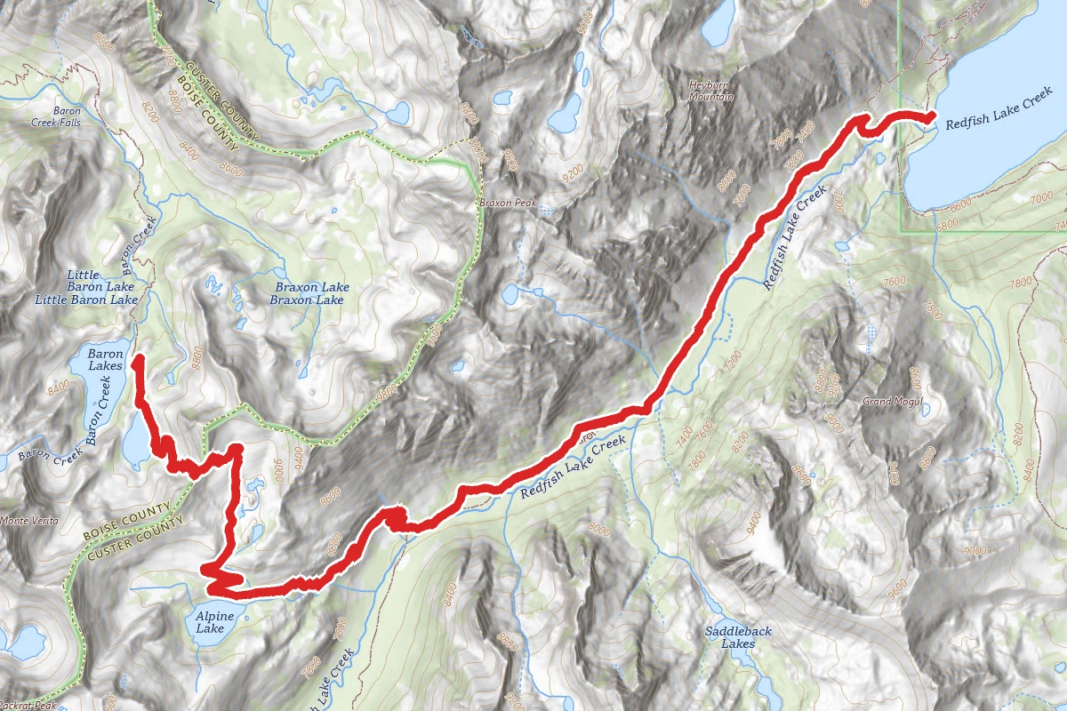 Redfish Lake to Baron Lake via Trail 101