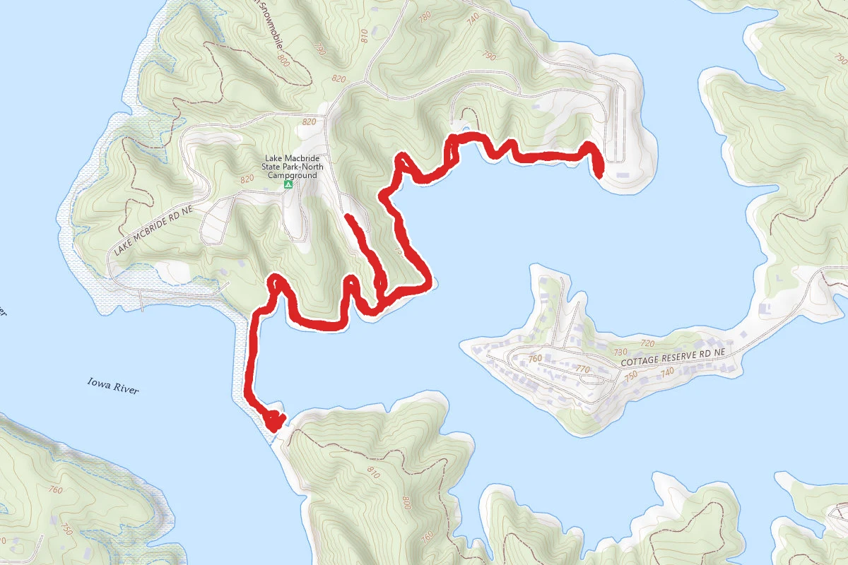 Beach To Dam Trail at Lake Macbride