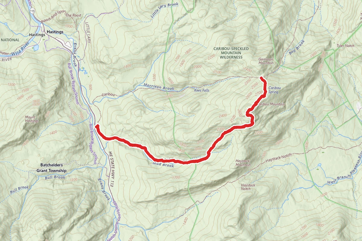 Caribou and Gammon Mountain via Mud Brook Trail
