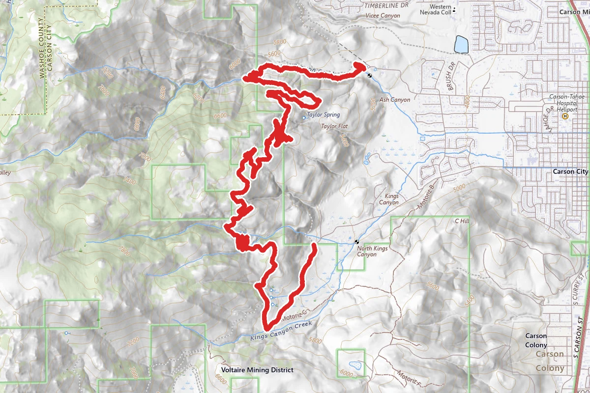 King Canyon to Ash Canyon