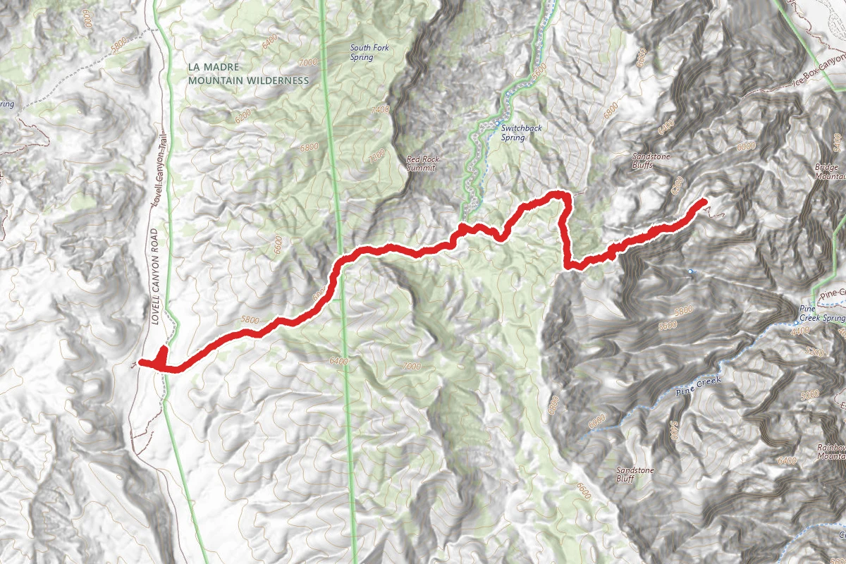 Bridge Mountain via Lovell Canyon Road