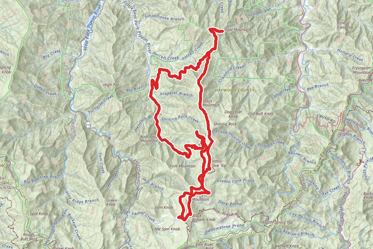 Cold Mountain via Ivestor Gap, East Little Fork, and Art Loeb