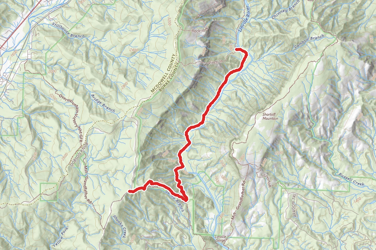 Linville Gorge Trail to Pinch In Trail