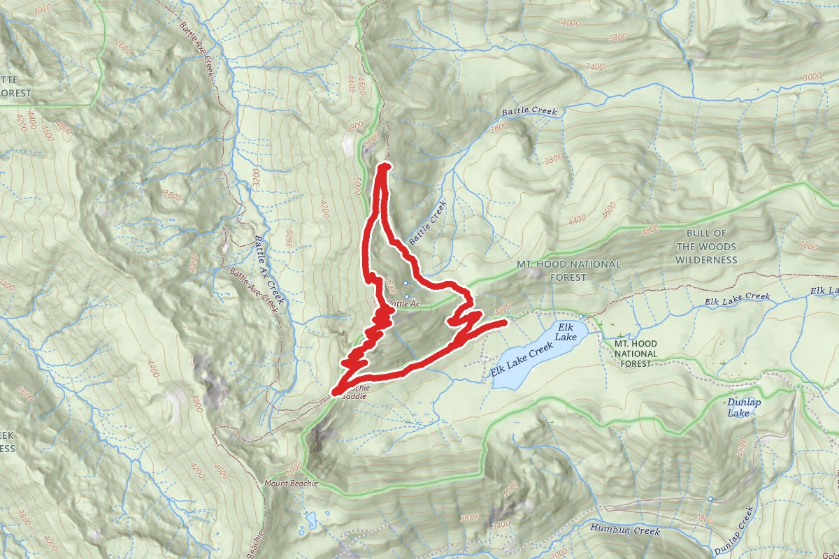 Bagby Trail #54 and Battle Ax Mountain Trail #3340 Loop