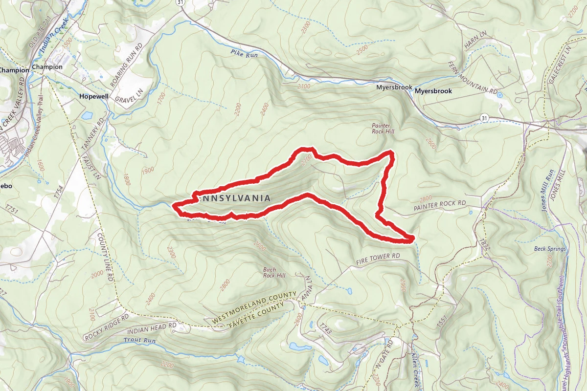 Painter Rocks to Roaring Rocks Loop