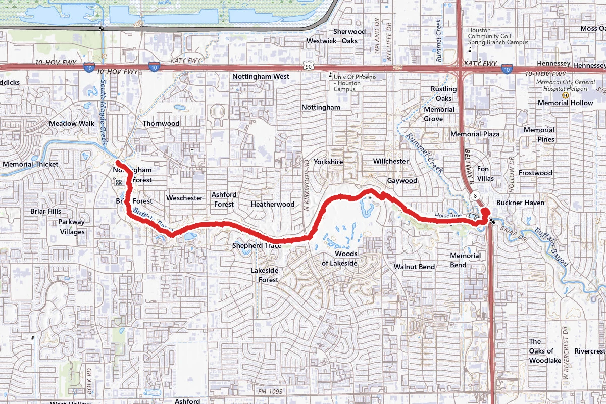 The Anthills Trail from Sam Houston Tollway