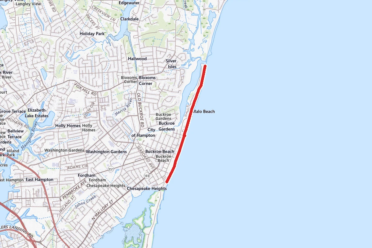 Buckroe Beach to Salt Ponds Inlet