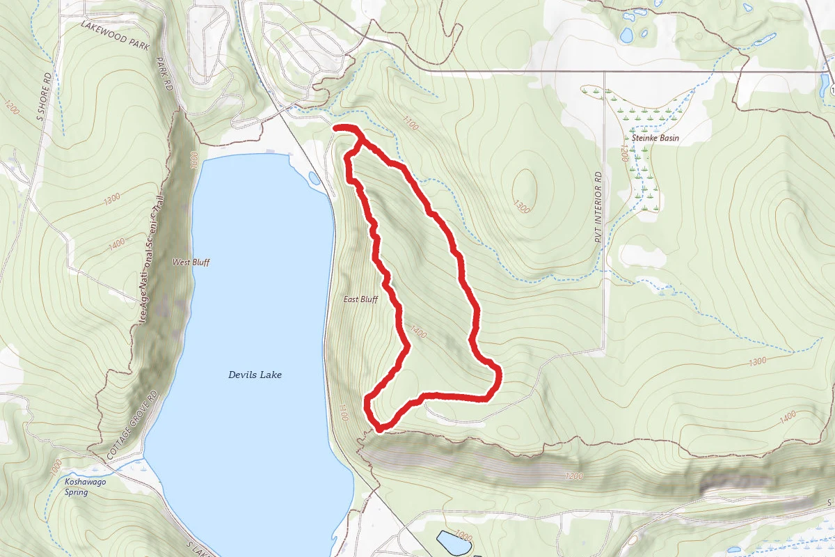 East Bluff and East Bluff Woods Trail Loop