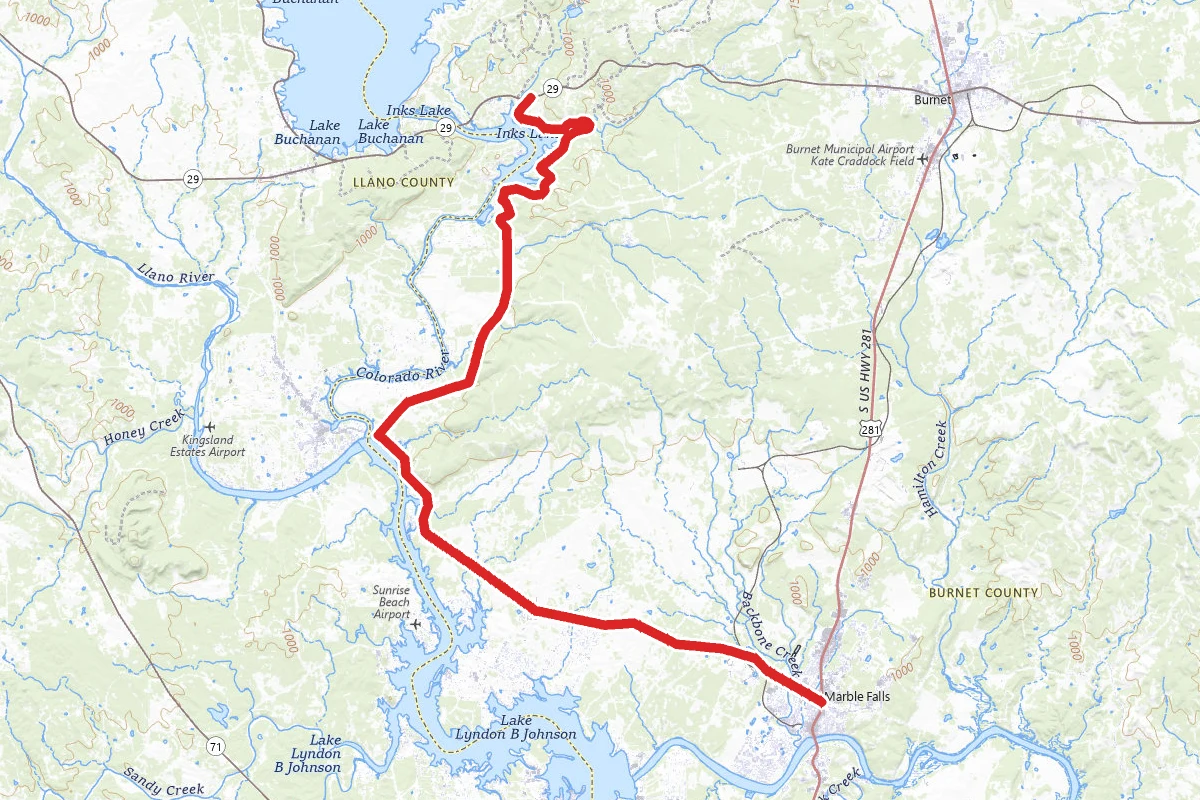 Marble Falls to Inks Lake Scenic Drive