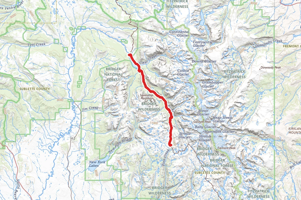 Green River Lakes to Summit Lake via Highline Trail