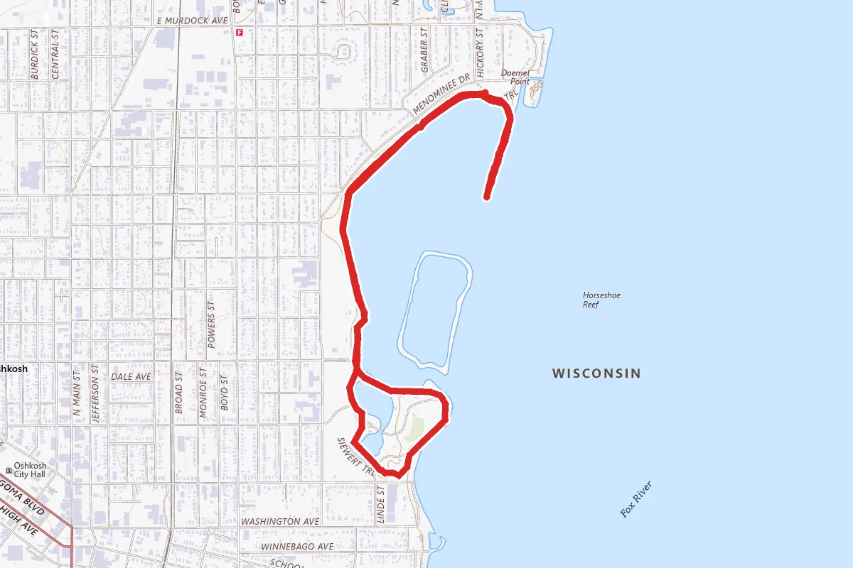 Menominee Shoreline Trail to Menominee Park