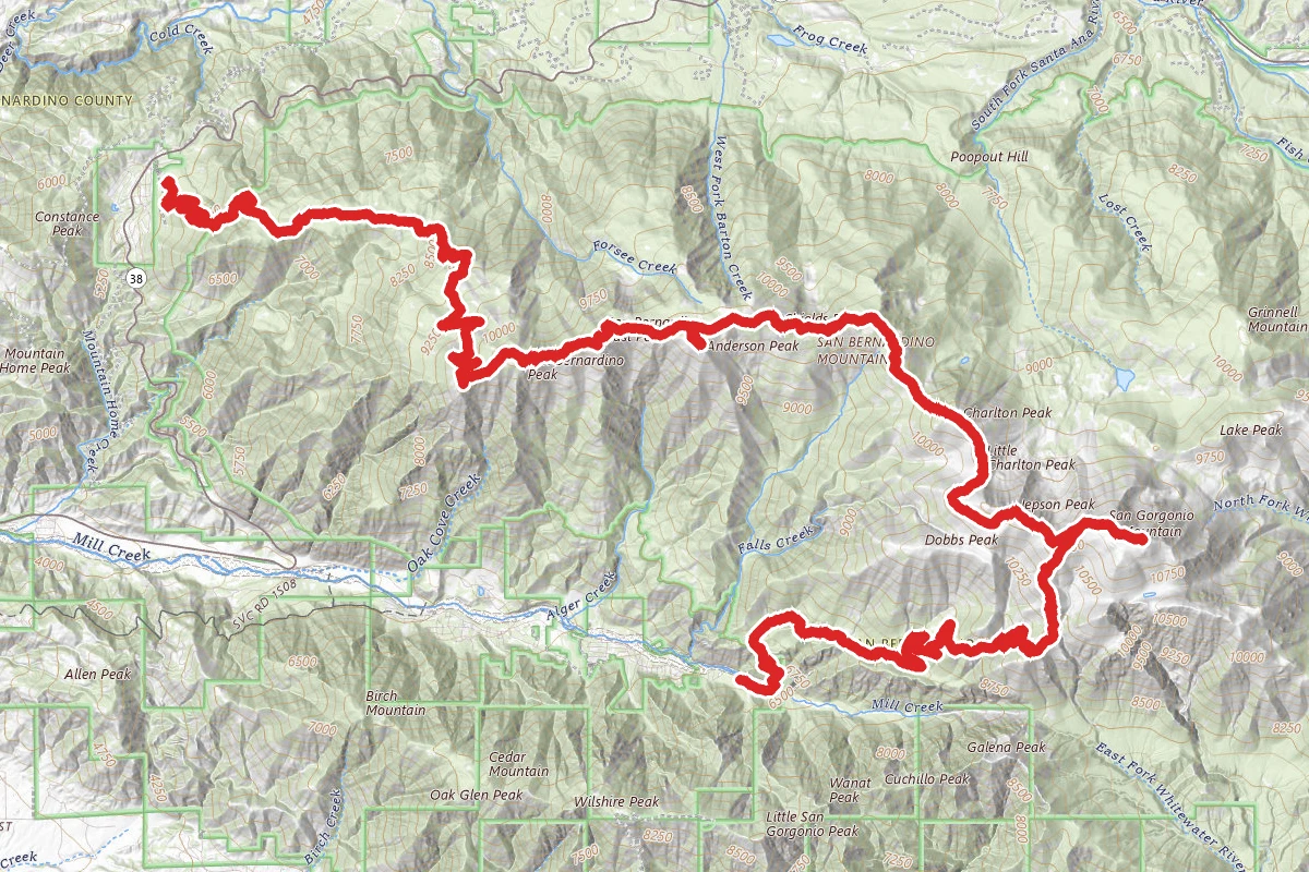 San Bernardino Divide with 9 Summits