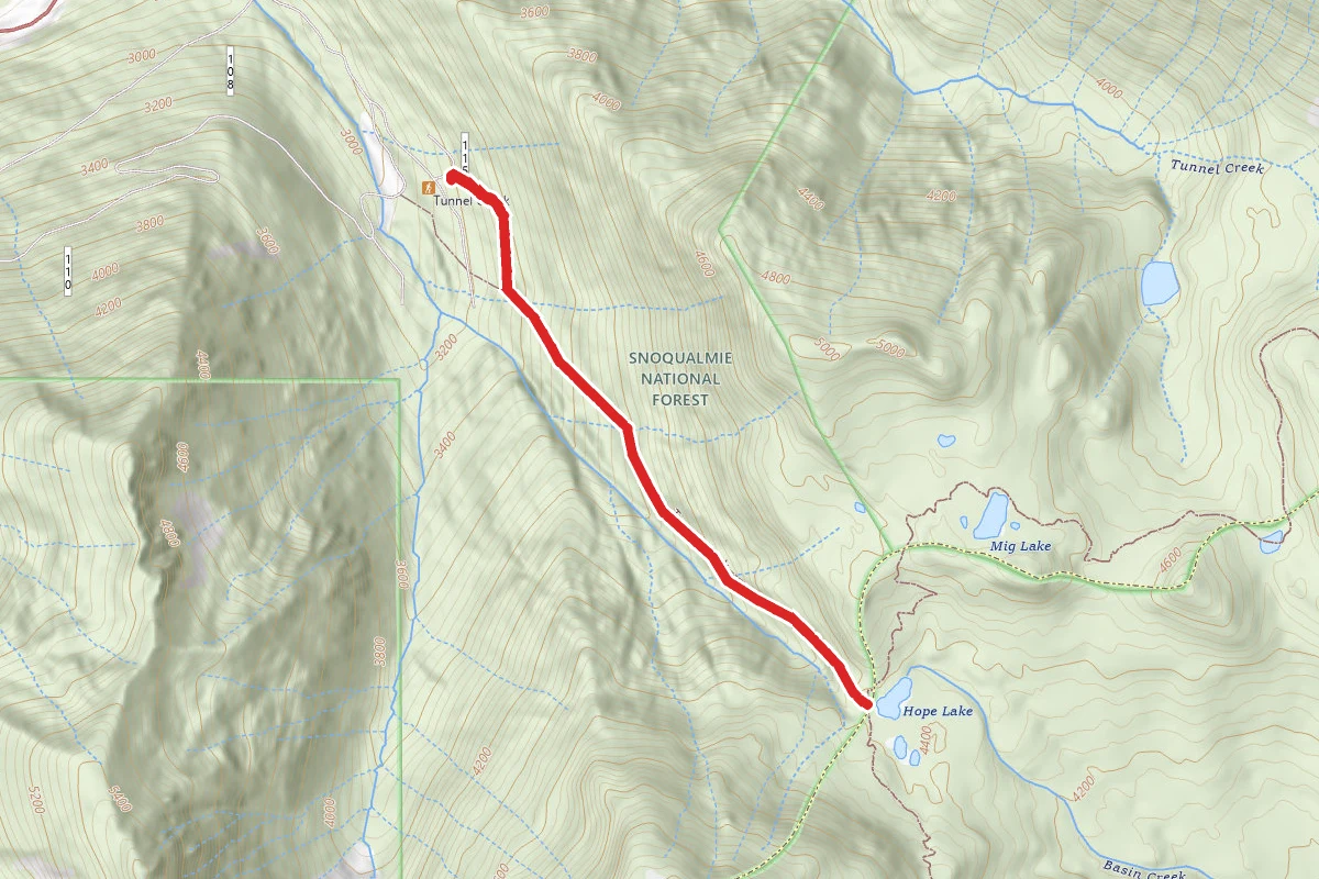 Tunnel Creek Trail to Hope Lake