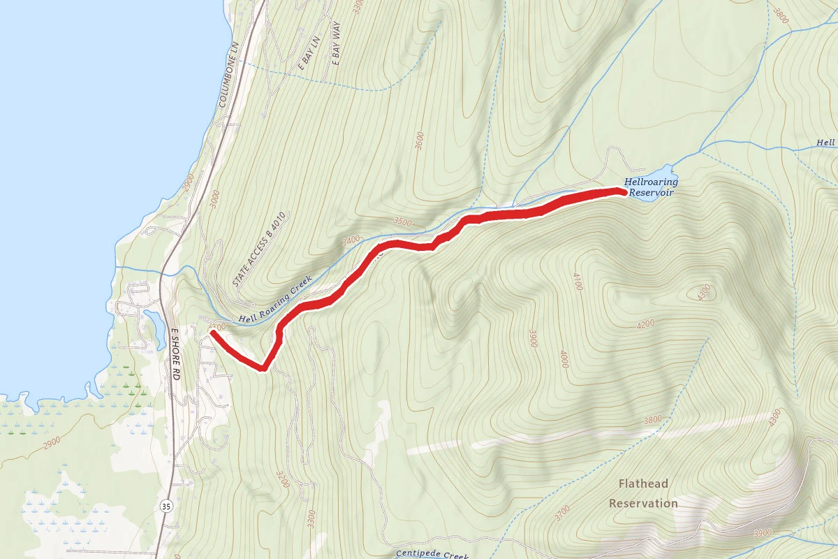 Hellroaring Road to Hellroaring Reservoir