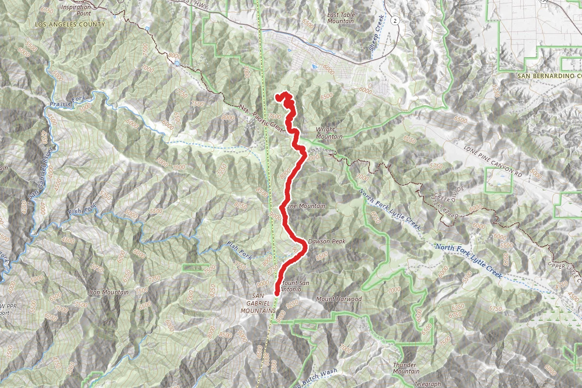 Wrightwood to Mount San Antonio via the North Backbone