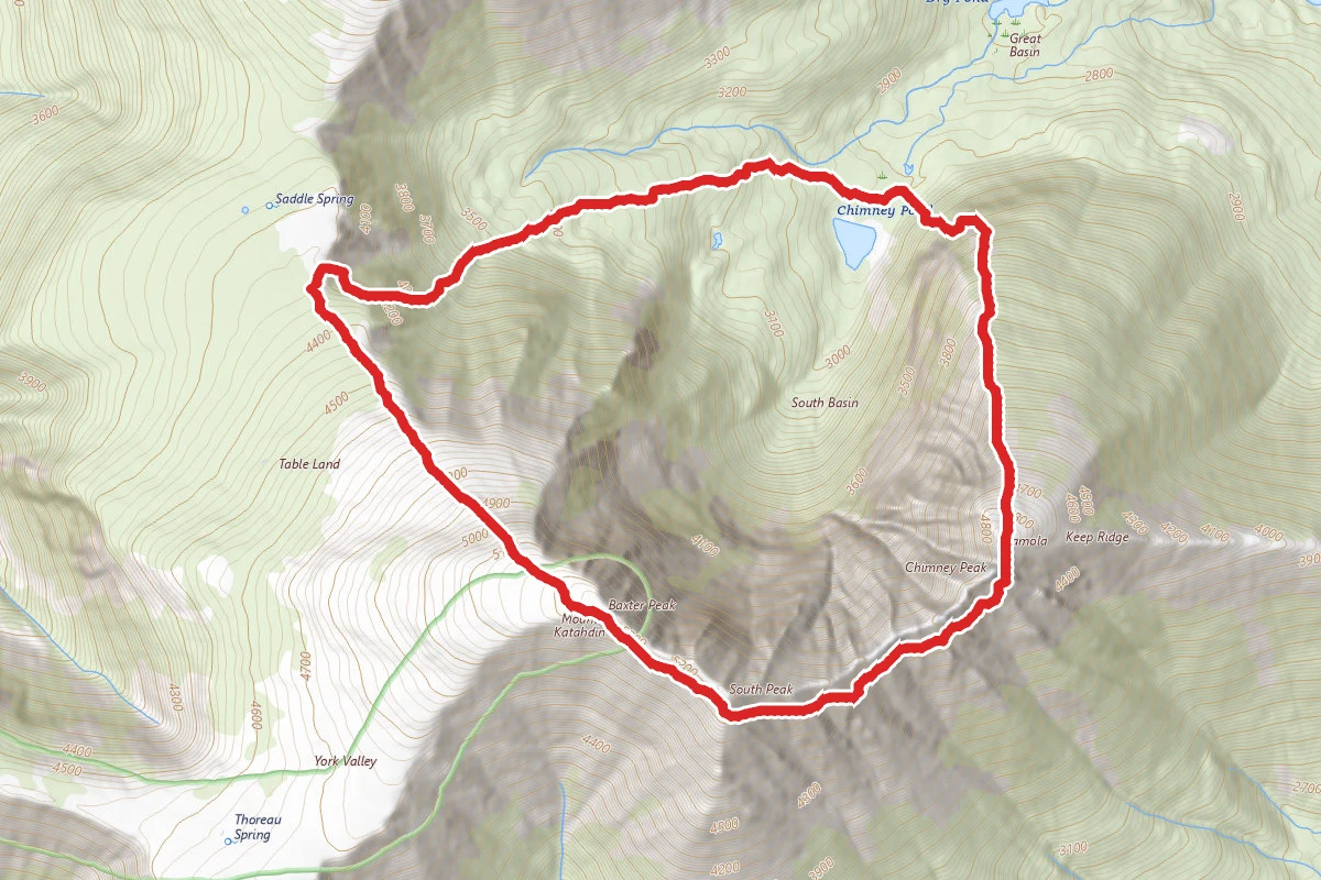 Katahdin Dudley, Knife Edge, Saddle Trail Loop