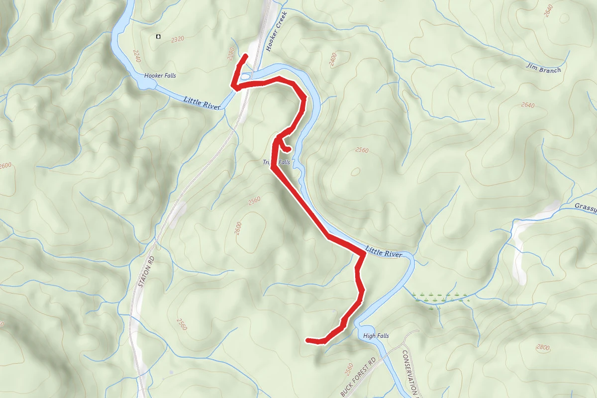 Triple Falls and High Falls River Trail