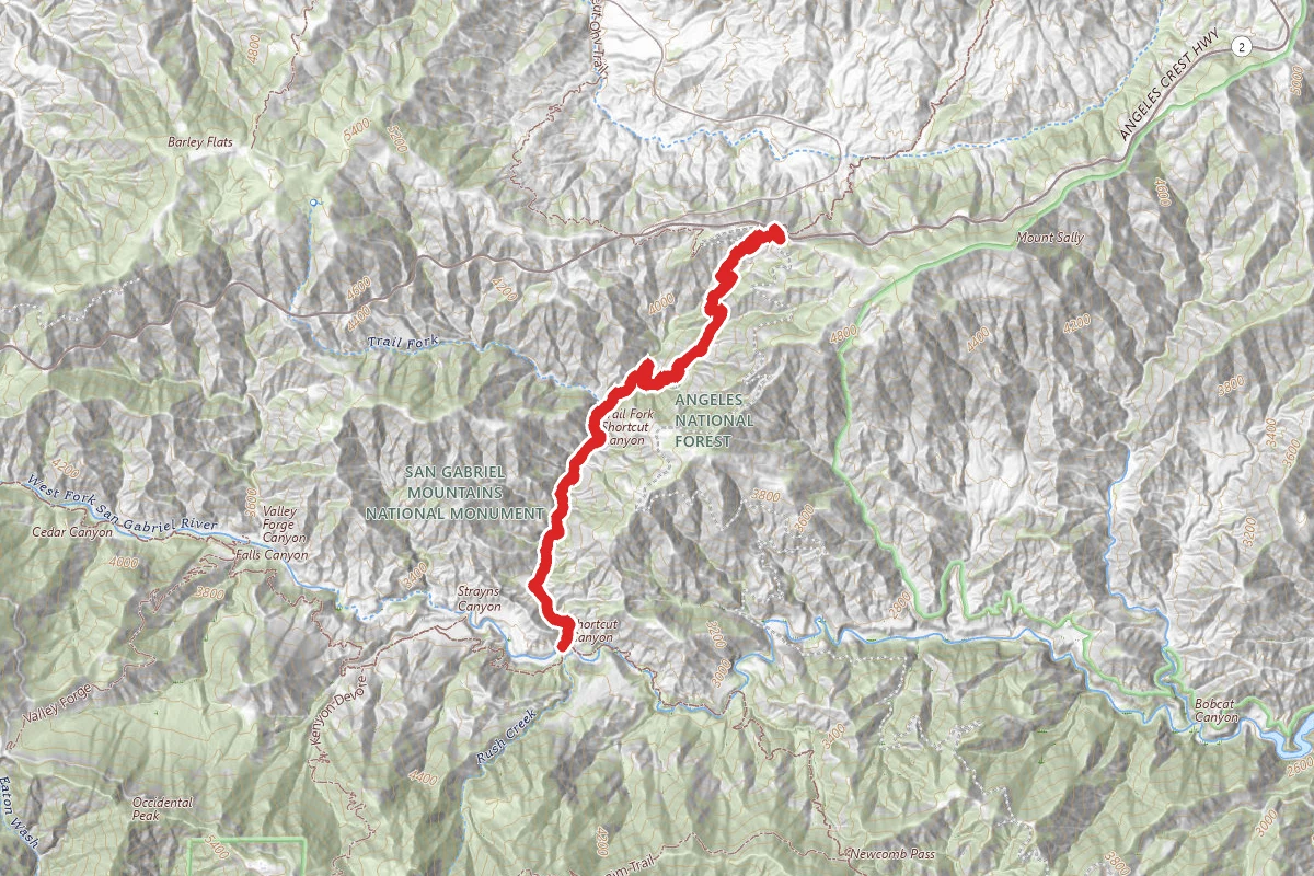 Shortcut Canyon Trail To West Fork Campground