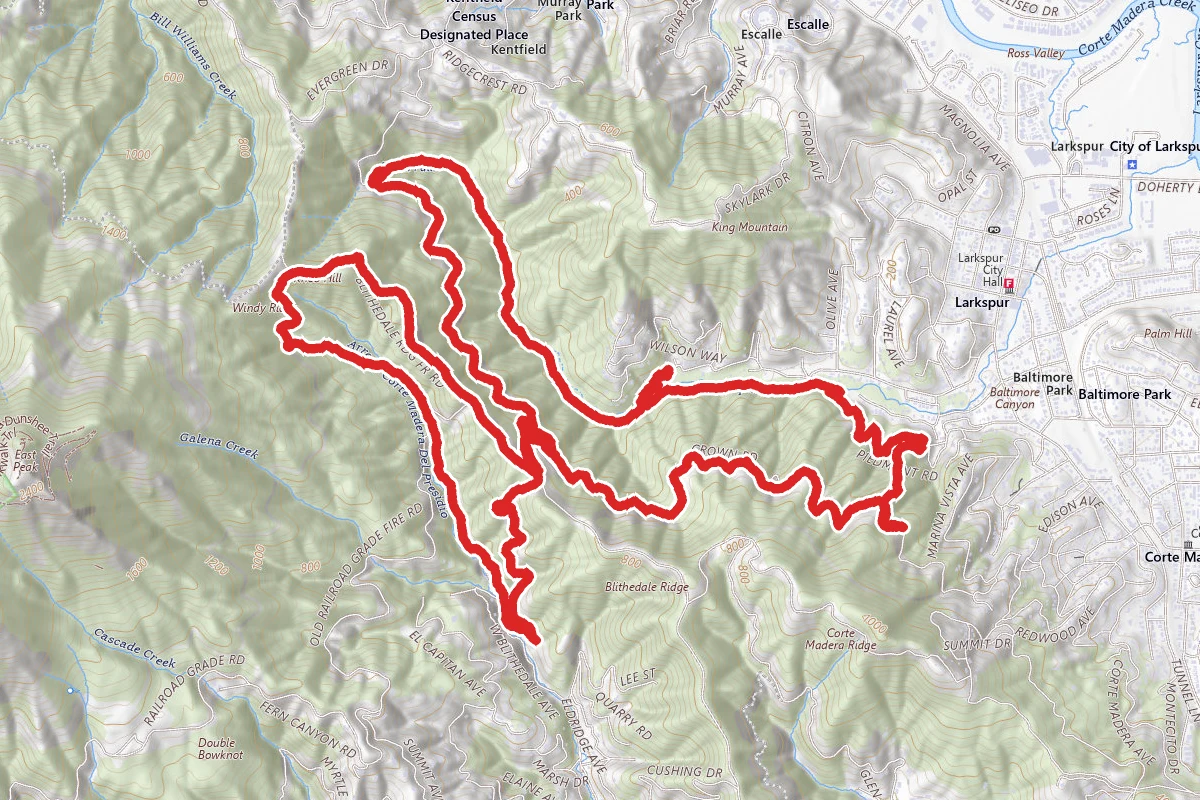 Baltimore Canyon to Corte Madera Trail