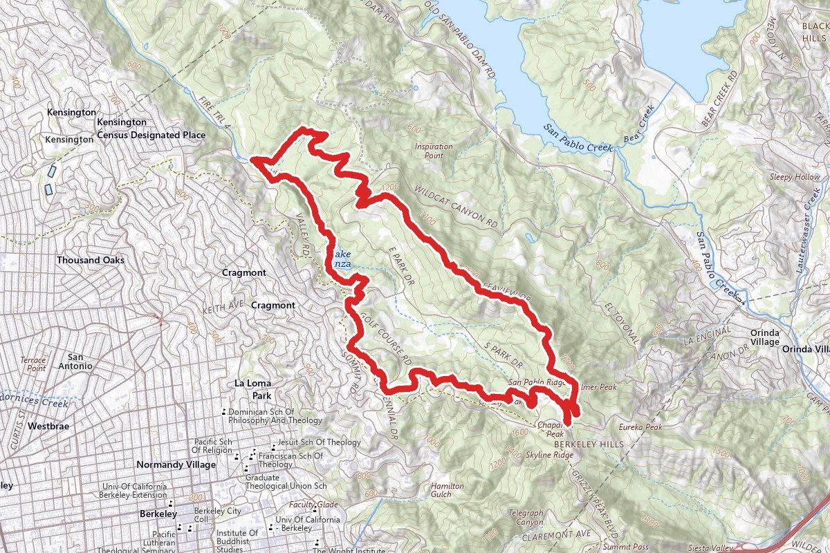 Seaview, Meadows Canyon, Wildcat Gorge, Selby, Grizzly Peak