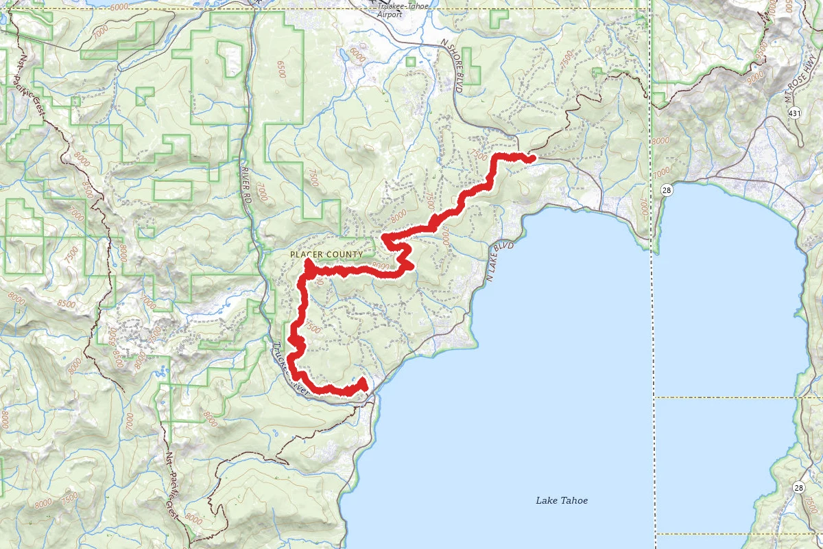 Brockway Summit to Tahoe City