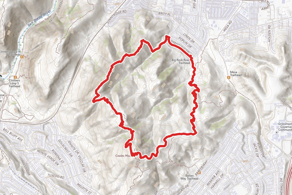 Cowles Mountain and Pyles Peak Loop