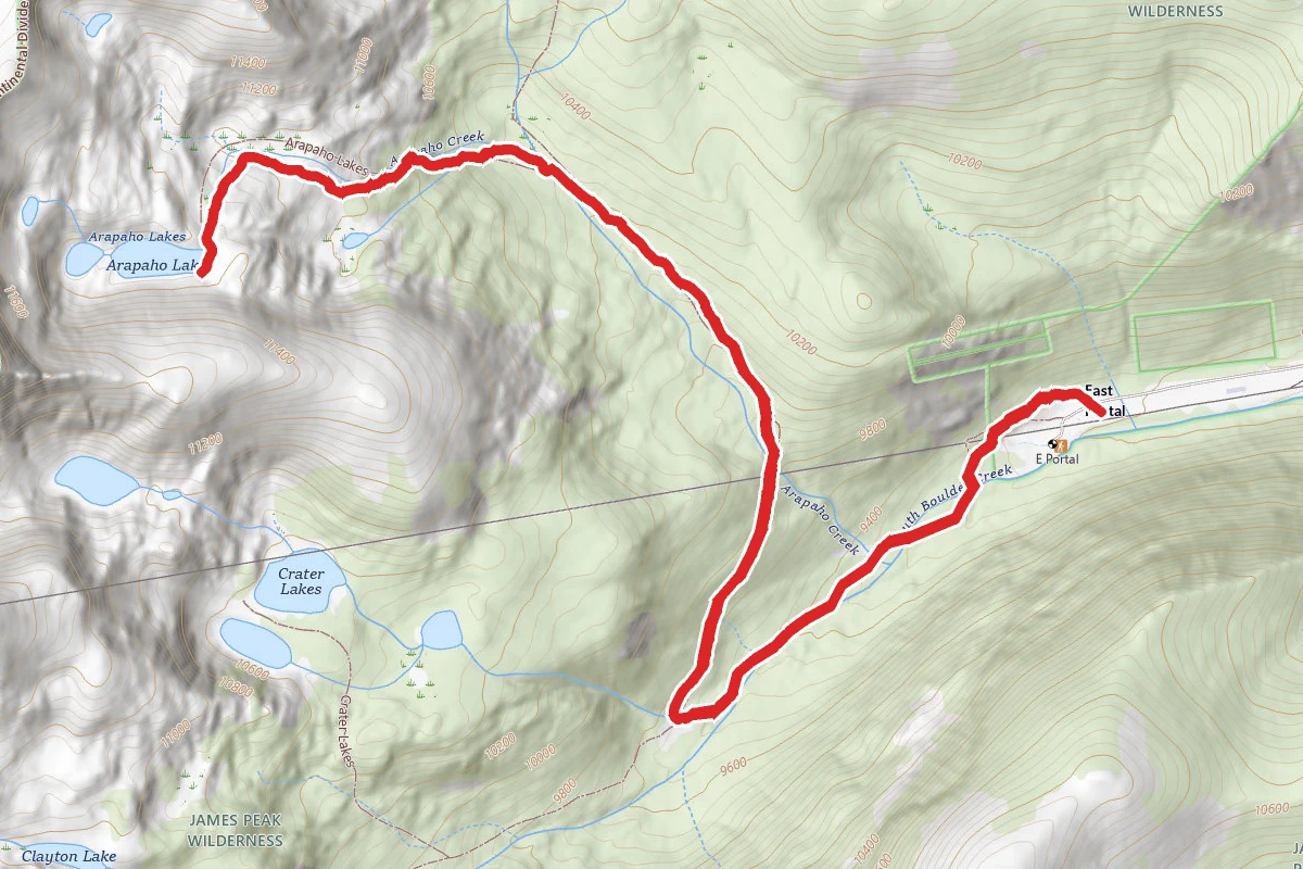 Arapaho Lakes via Rogers Pass Trail and Forest Lakes Trail