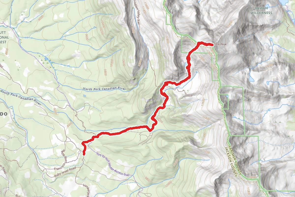 Clark Peak Summit via Ruby Jewel Road