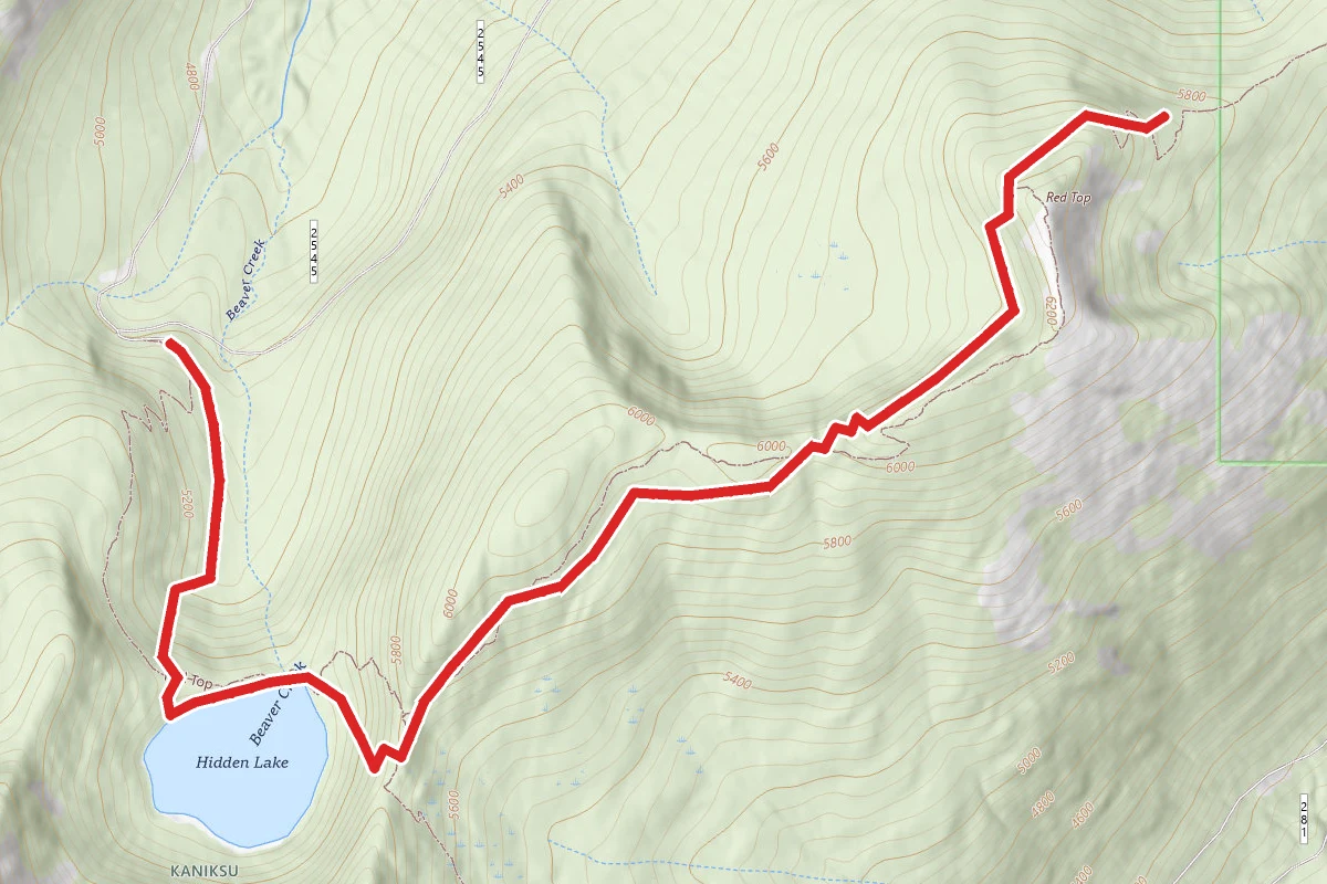Hidden Lake and Red Top Mountain