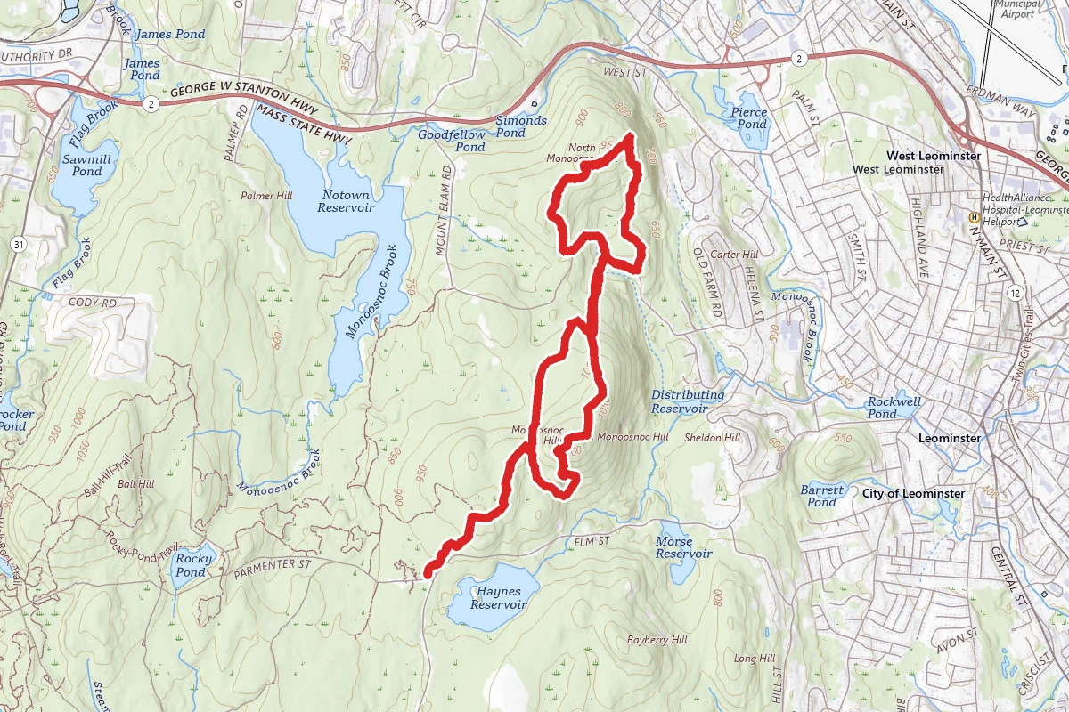 South and North Monoonsnoc Hill Loop