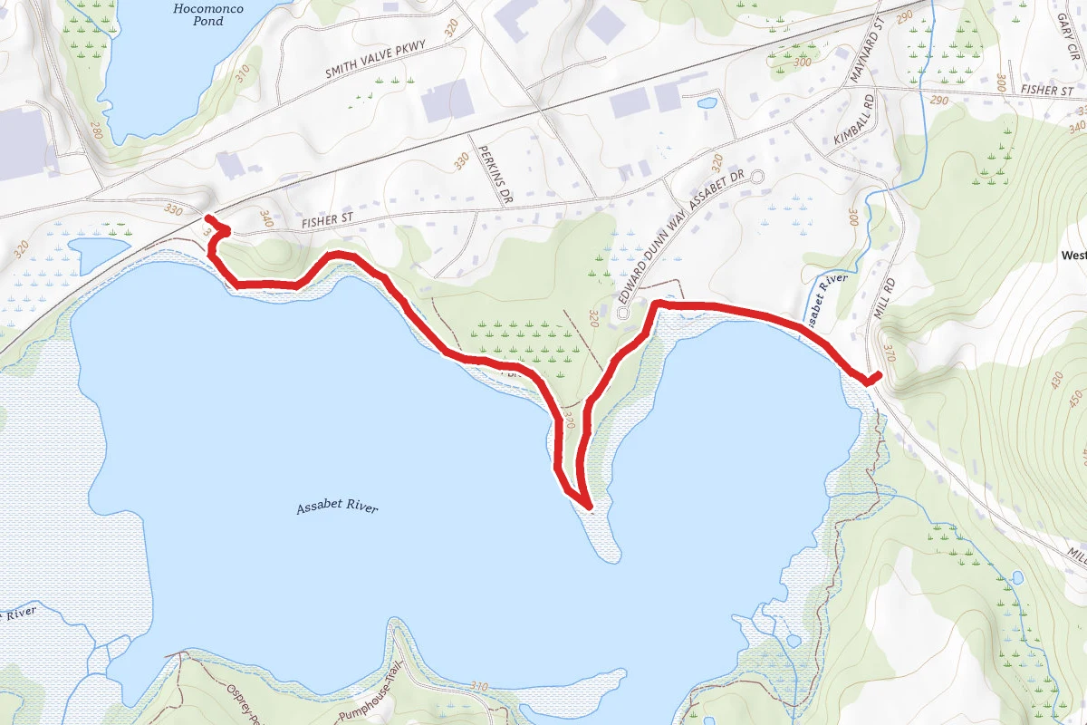 George H Nichols Reservoir via Mill Road