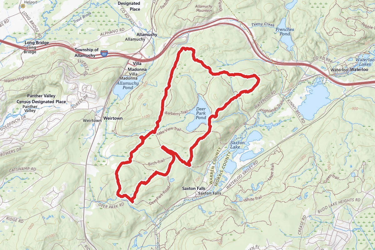 Allamuchy Unblazed to White Trail Loop