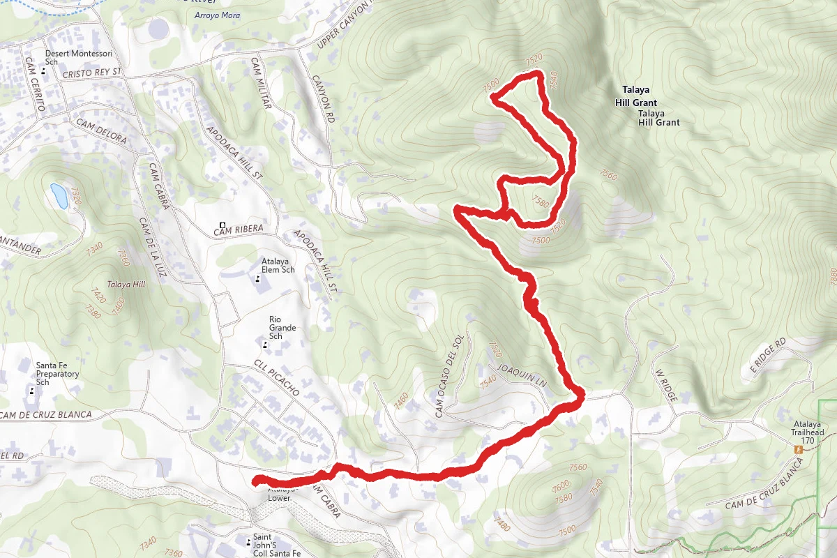 Camino Cruz Blanca Trail to Dale Ball Trails Loop