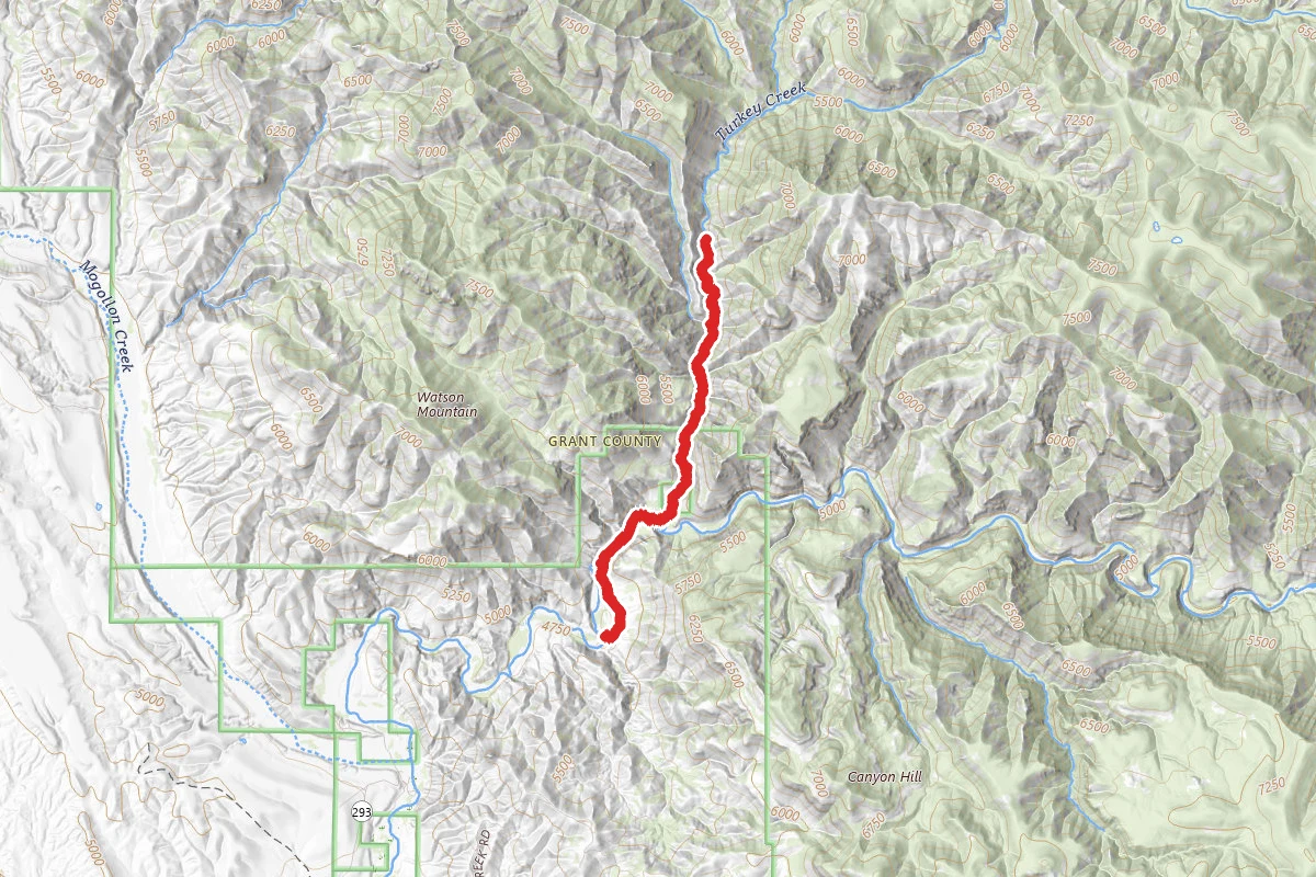 Turkey Creek Hot Springs route map