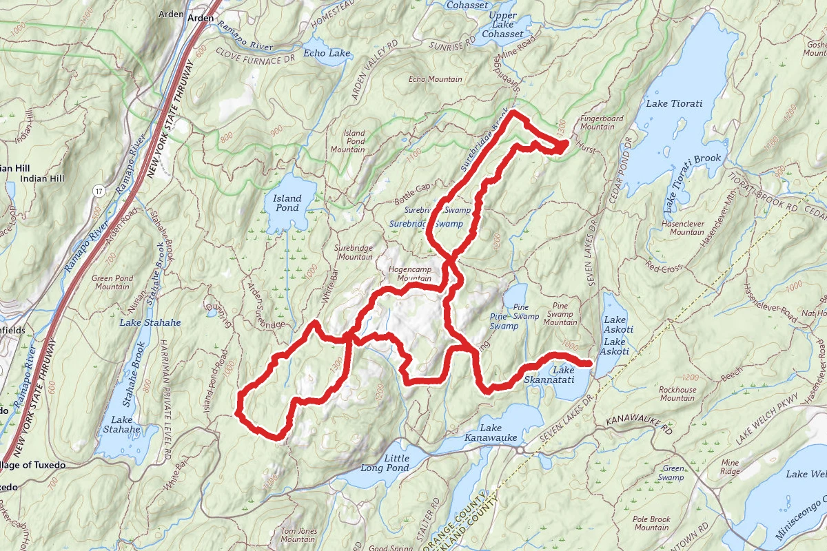 Long Path to Ramapo-Dunderbuerg, White Bar and RD Loop Trail