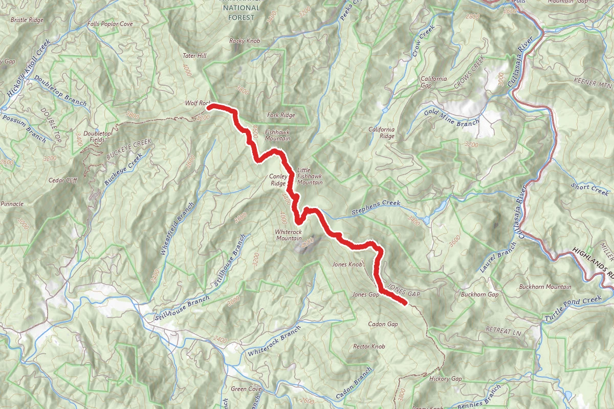 Wolf Rock via Bartram Trail