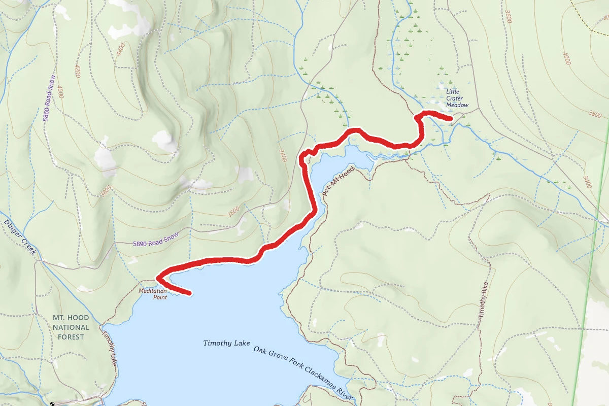 Little Crater Lake Trail to Meditation Point