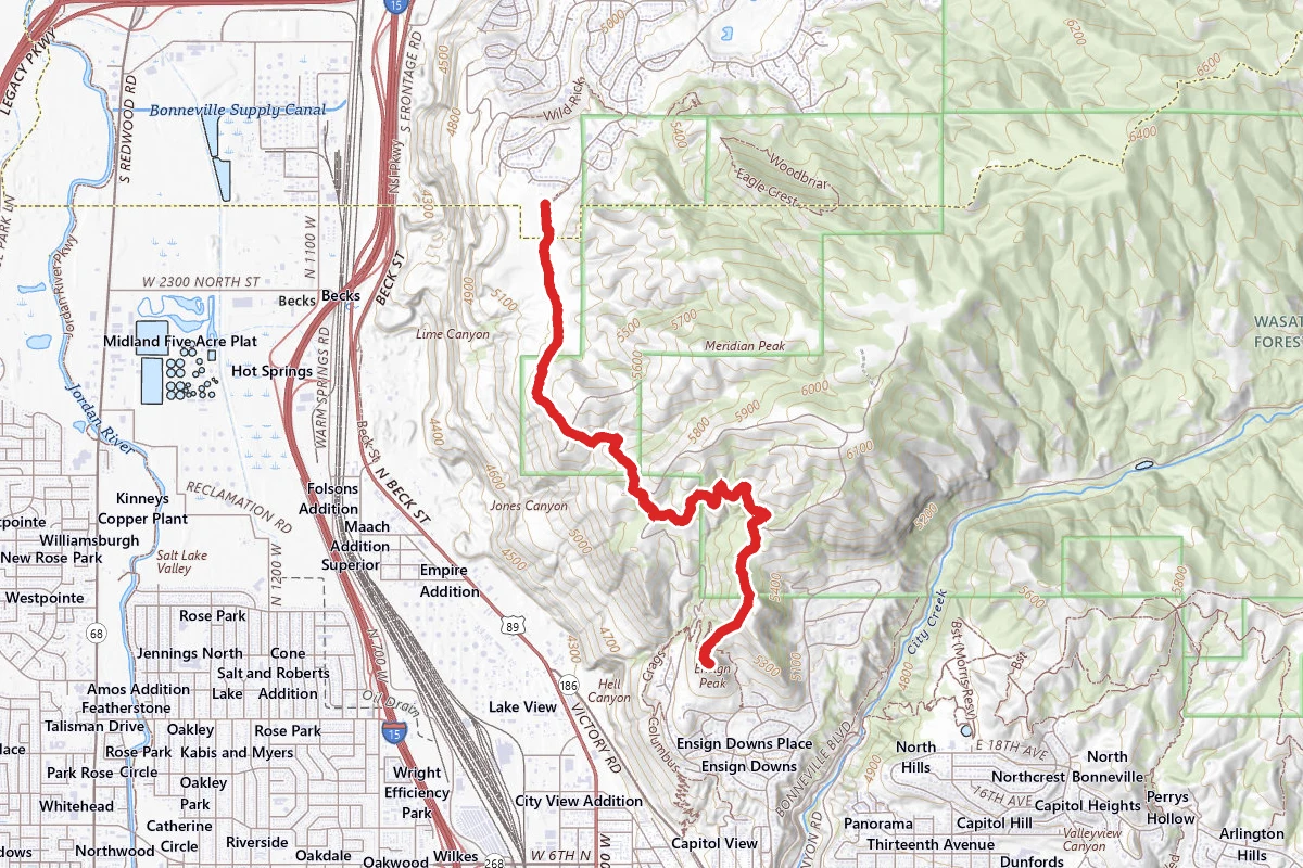 Ensign Peak via Bonneville Shoreline Trail