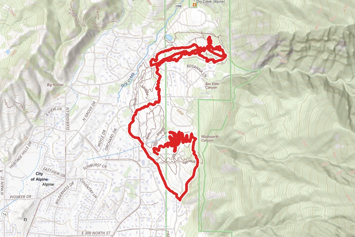 Middle Spring - Rodeo Down - Spring - Lambert's Luge - Highbench - Corkscrew - Zag