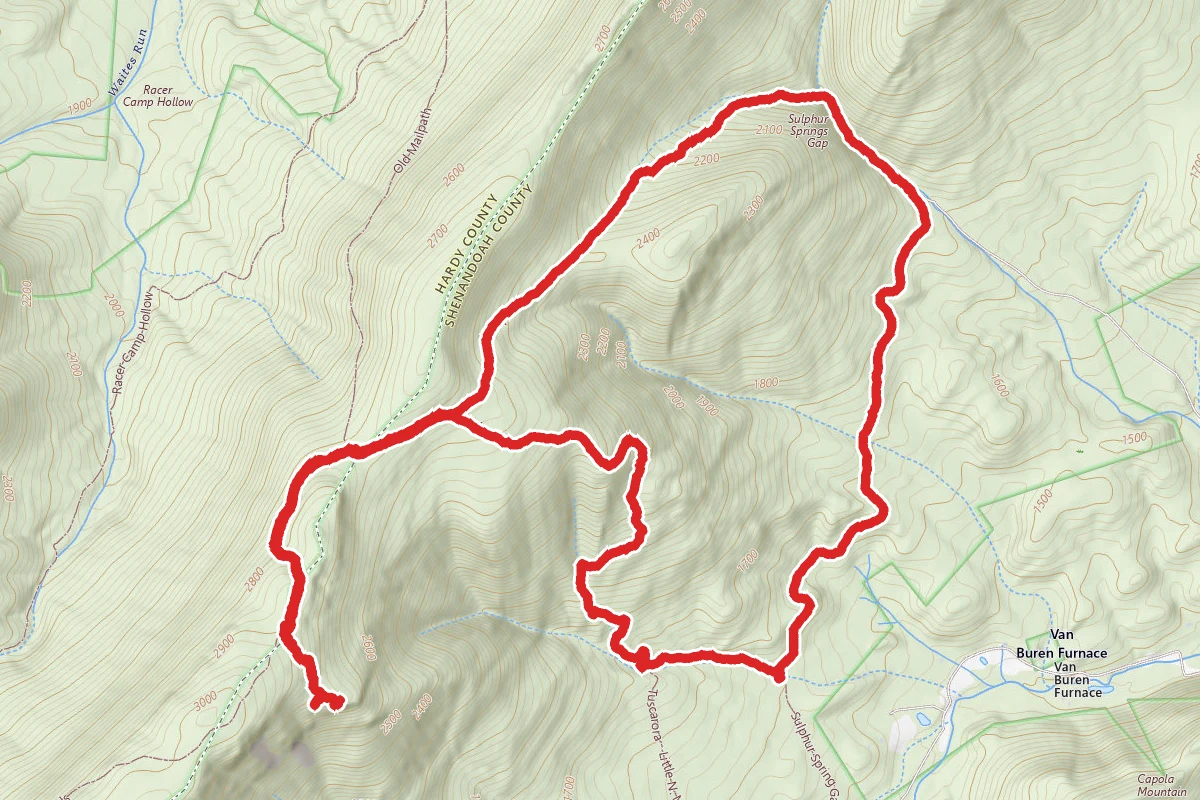 Sulphur Springs Gap Trail to White Rock Cliff