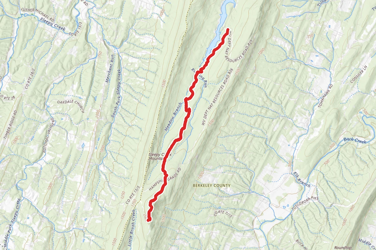 The Tuscarora Trail from Sleepy Creek Lake