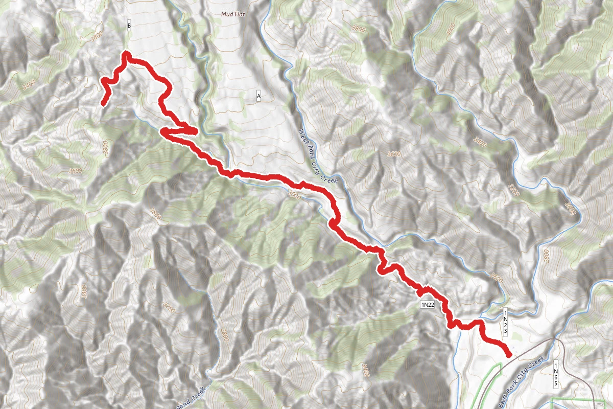 Forest Service Road N22 from City Creek Forest Station