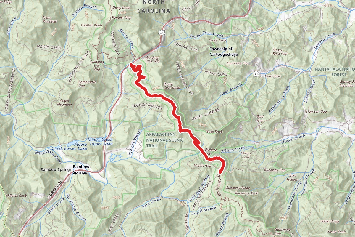 Rock Gap to Winding Stair Gap Trail