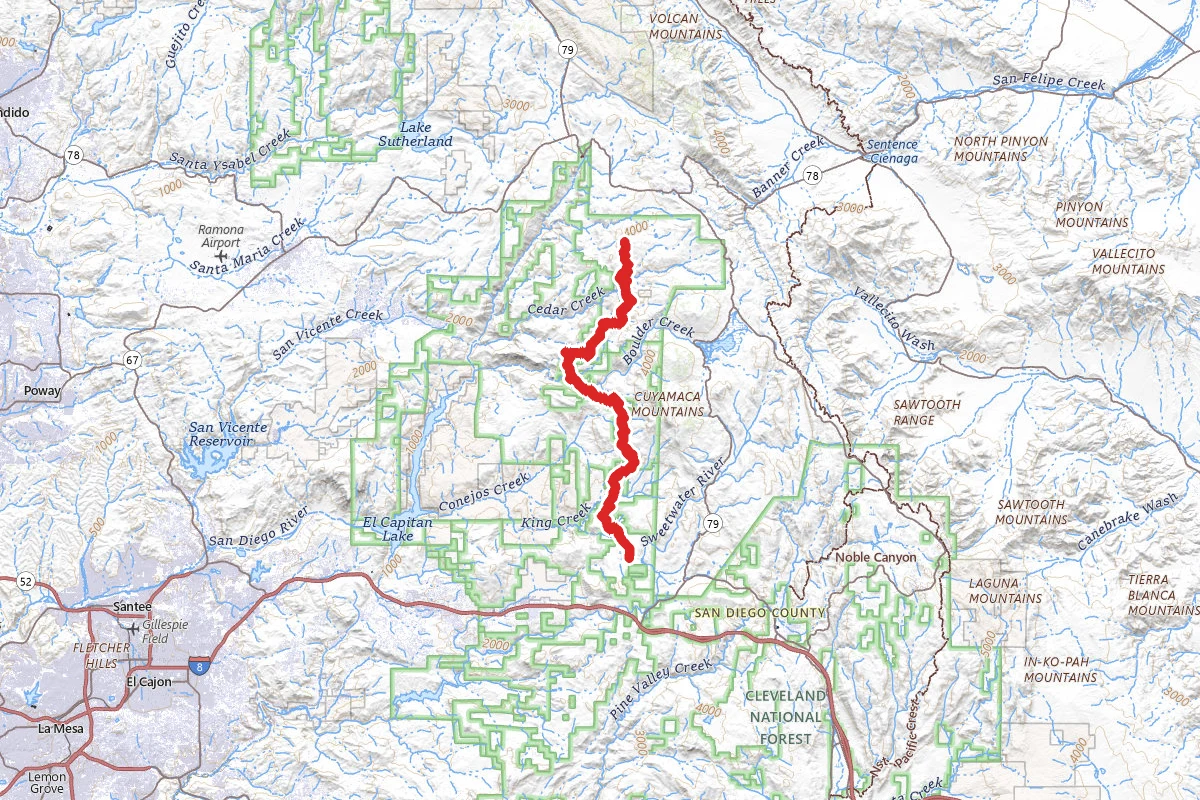 Boulder Creek Road route map