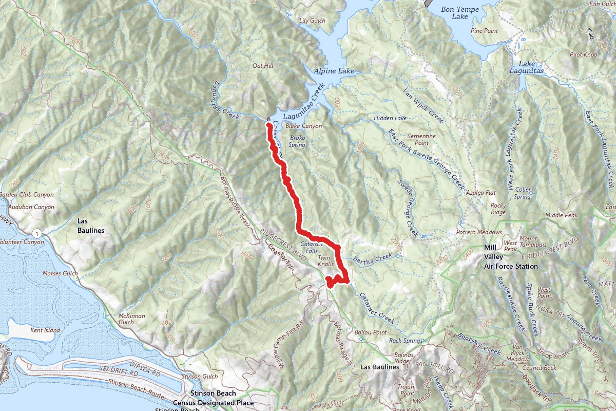Ridgecrest Parking to Alpine Dam