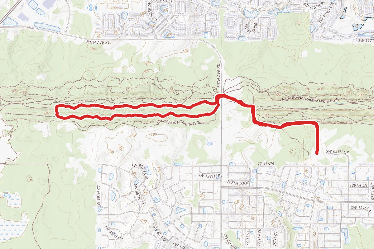 Cross Florida Greenway from Shangri-La Trailhead
